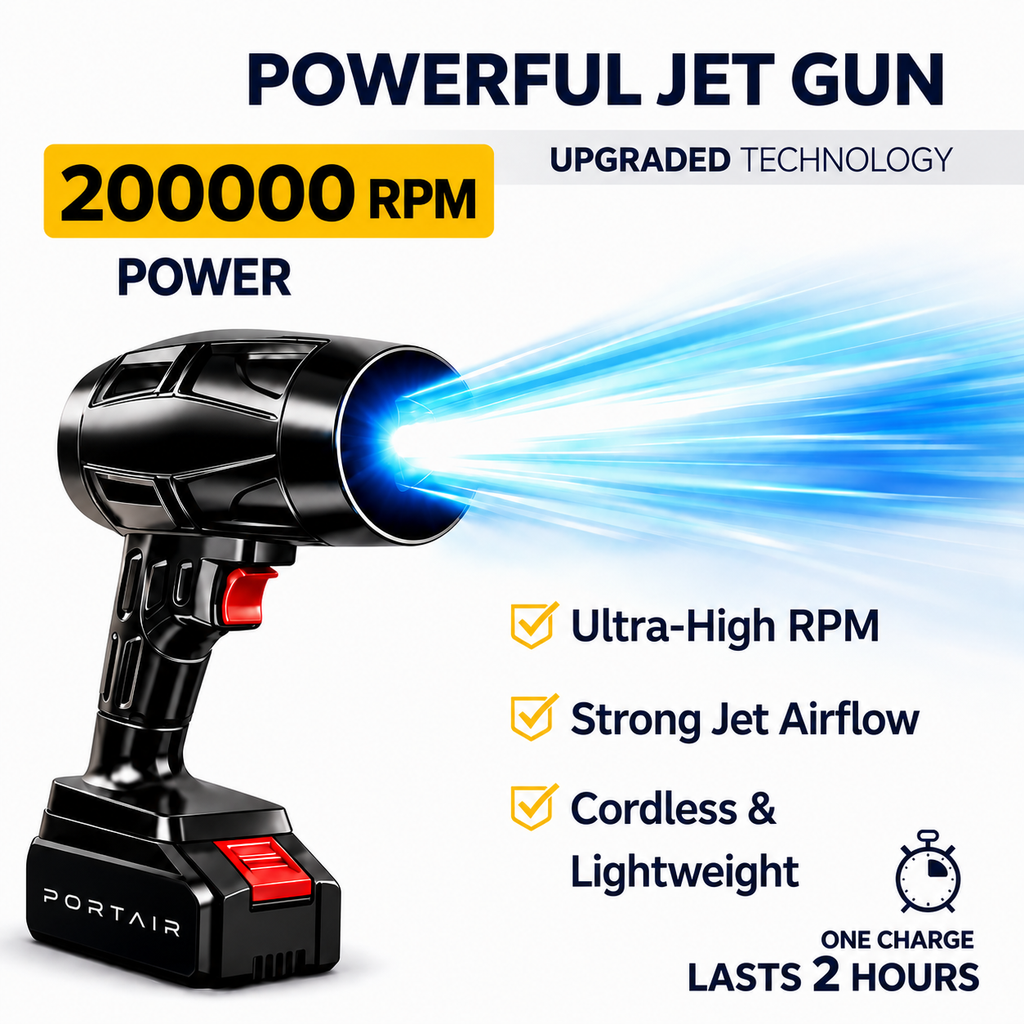 PORTAIR™ Ultra Powerful 200,000 RPM Cordless Portable Air Blower For Cars, Bike, Home, PCs & Keyboard