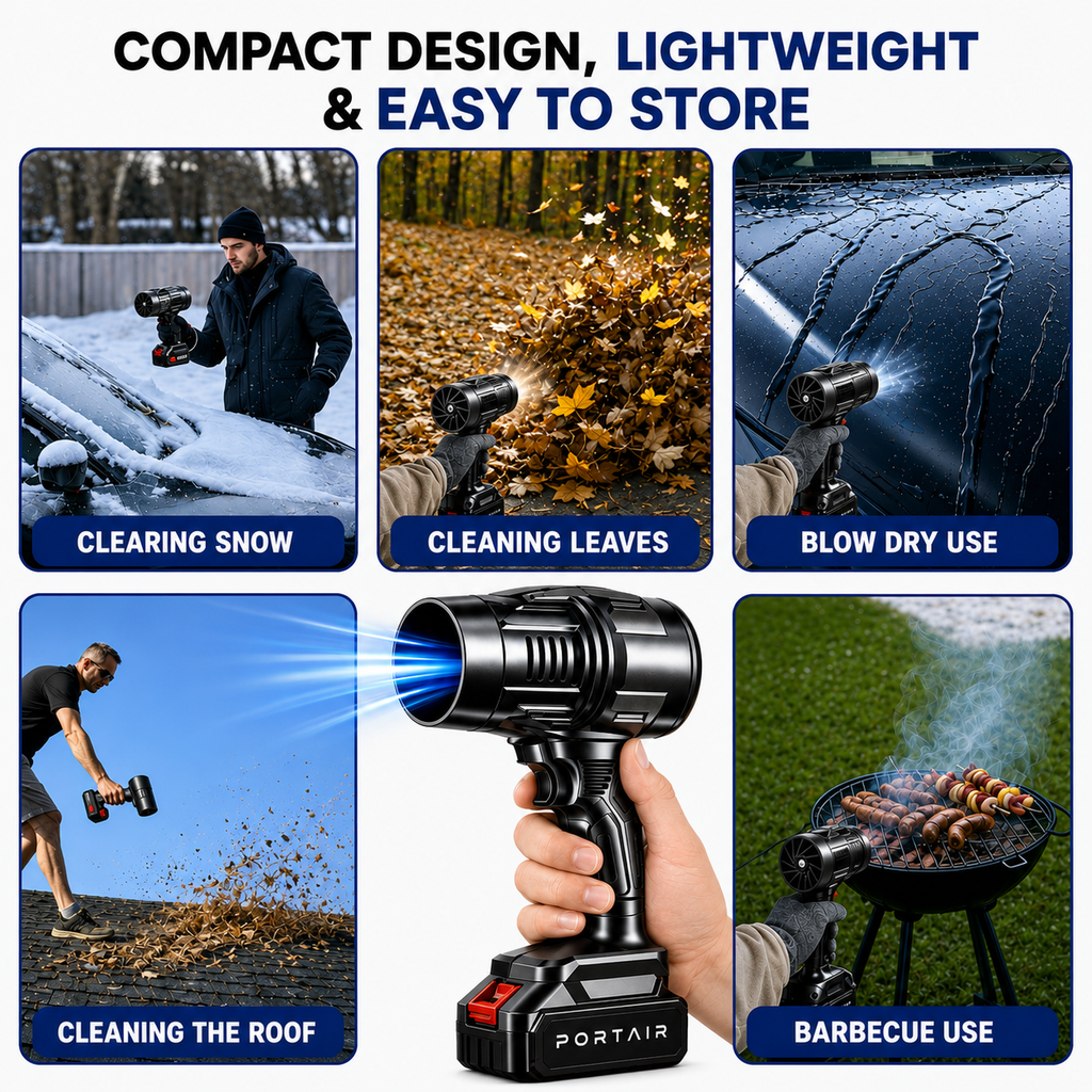 PORTAIR™ Ultra Powerful 200,000 RPM Cordless Portable Air Blower For Cars, Bike, Home, PCs & Keyboard