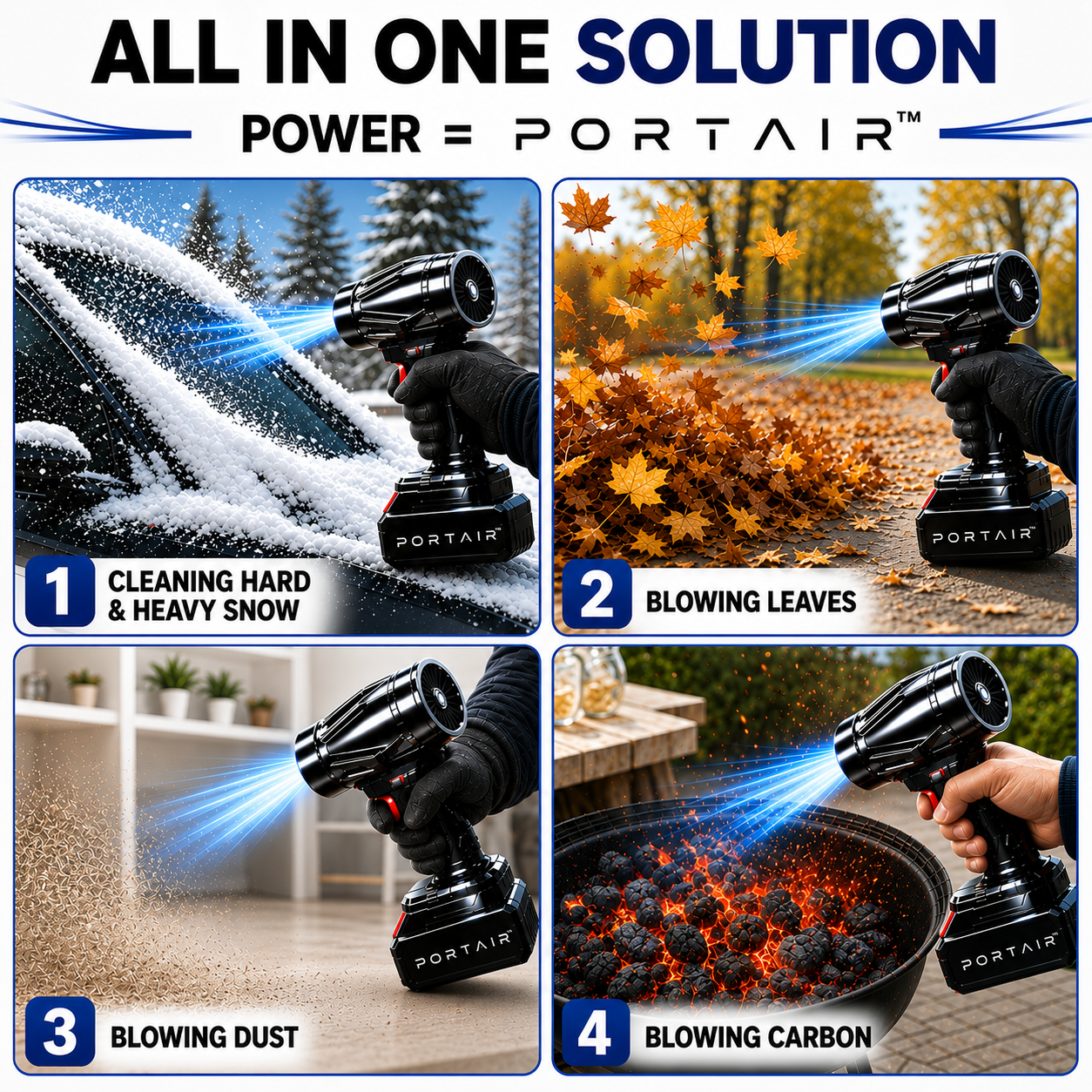 PORTAIR™ Ultra Powerful 200,000 RPM Cordless Portable Air Blower For Cars, Bike, Home, PCs & Keyboard