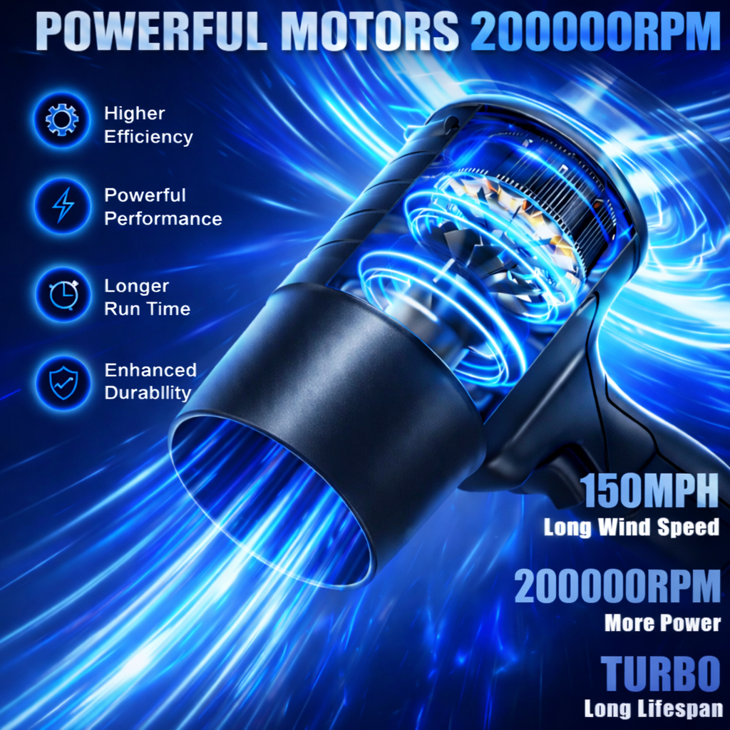 PORTAIR™ Ultra Powerful 200,000 RPM Cordless Portable Air Blower For Cars, Bike, Home, PCs & Keyboard